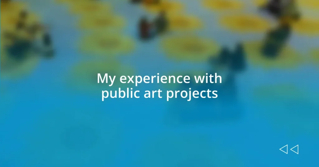 My experience with public art projects