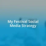 My Festival Social Media Strategy