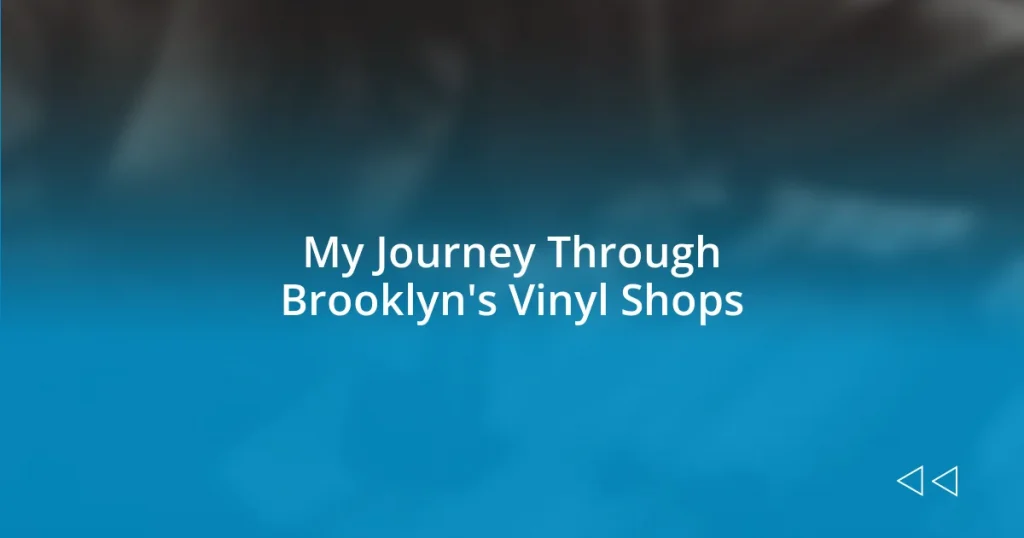 My Journey Through Brooklyn’s Vinyl Shops