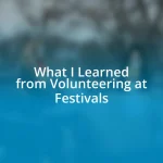 What I Learned from Volunteering at Festivals