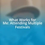 What Works for Me: Attending Multiple Festivals