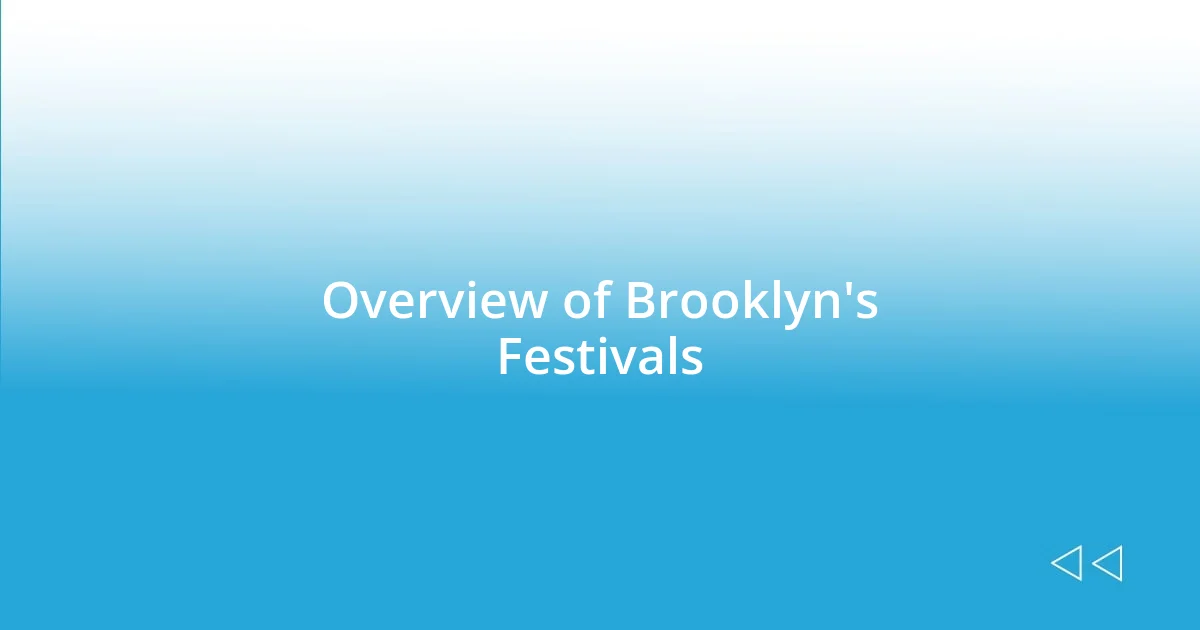 Overview of Brooklyn