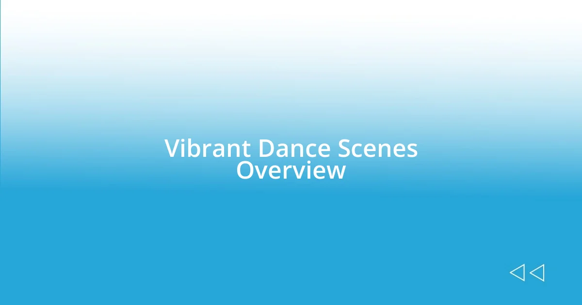 Vibrant Dance Scenes Overview