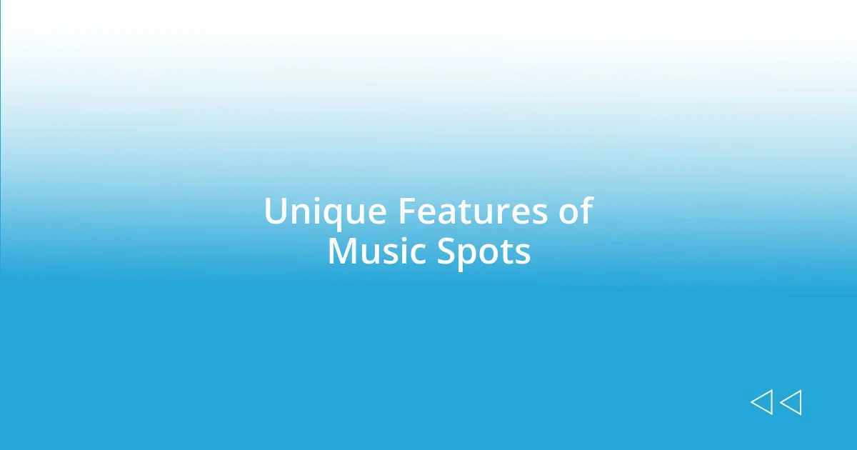 Unique Features of Music Spots